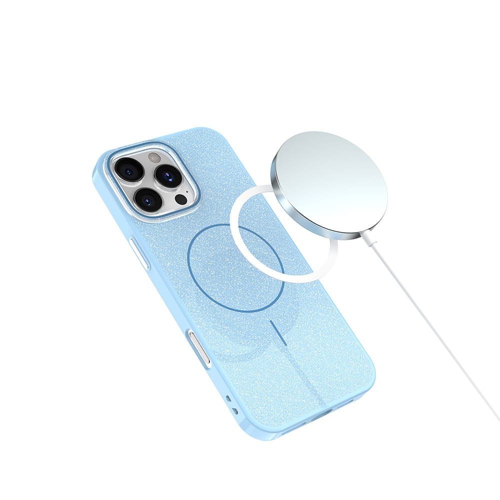 Glitter Thin MagSafe case for iPhone 11, shiny blue - Pilt 4