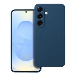 Case for Samsung S25 Silicone Mag Cover compatible with MagSafe (camera protection) blue