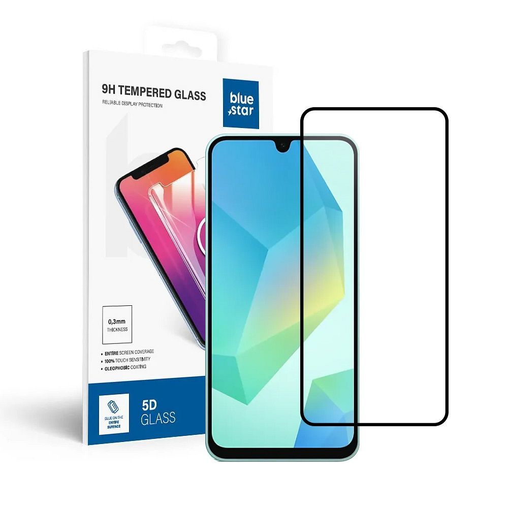Tempered glass to Samsung Galaxy A17 4G / A17 5G / A16 4G / A16 5G / A18 (full glue / case friendly) Blue Star 5D black