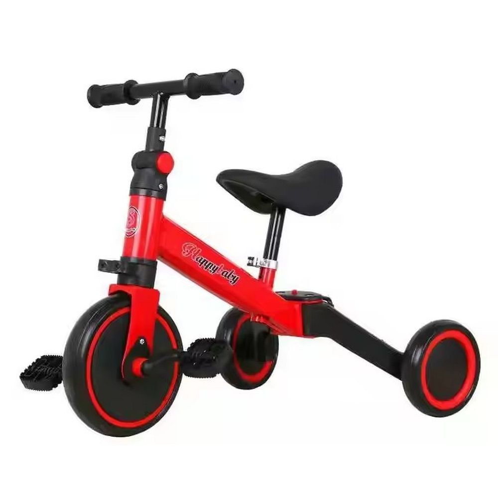 Children's multifunctional tricycle red