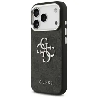 GUESS case for IPHONE 17 GUHCP17SP4G4SMCK (4G PU Leather Case with Big 4G and Classic Logo and Silver Metal Camera Frame) black