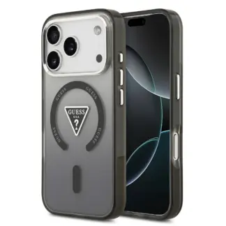 GUESS case for IPHONE 17 Pro compatible with MagSafe GUHMP17LHGTMLCGK (IML Gradient W/ Triangle Logo) black