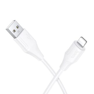 Silicone Cable USB A to Lightning Hoco 2,4A 1 m X124 white