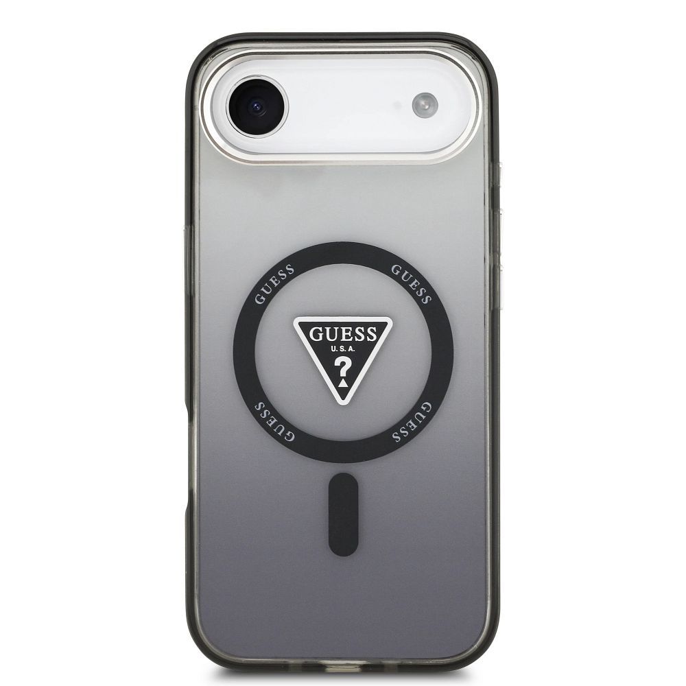 GUESS case for IPHONE 17 Air compatible with MagSafe GUHMP17MHGTMLCGK (IML Gradient W/ Triangle Logo) black - Image 3