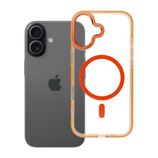 Case for iPhone 17 Frame Clear Hybrid Mag Cover compatible with MagSafe hermes orange