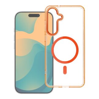 Case for Samsung A57 Frame Clear Hybrid Mag Cover compatible with MagSafe hermes orange