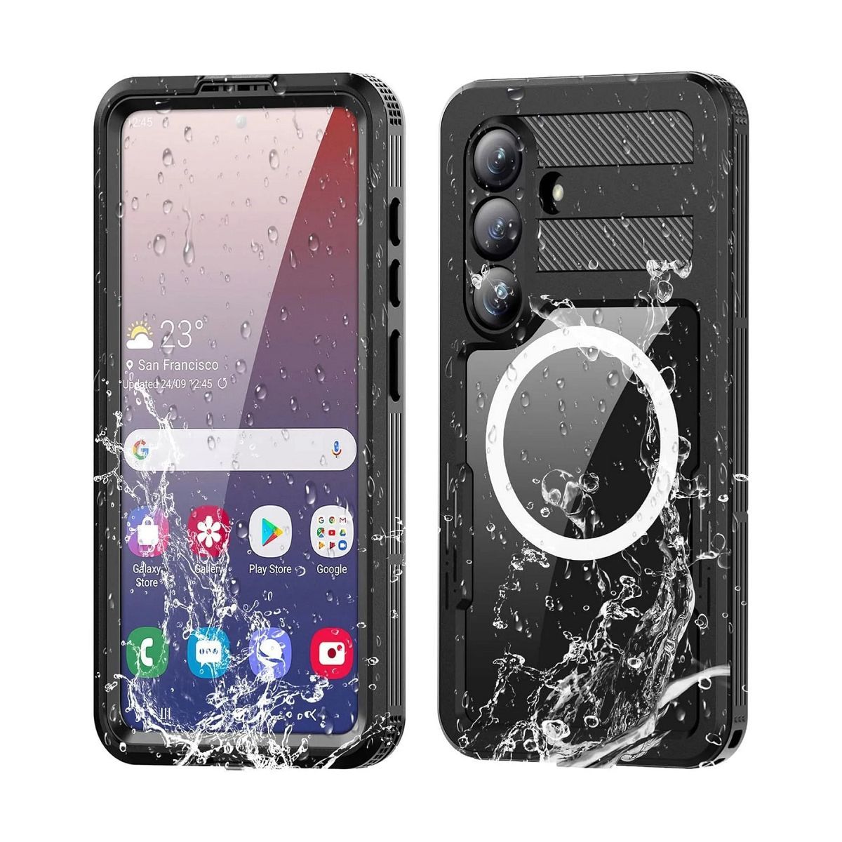 Case for Samsung S26 PLUS Waterproof Shellbox MARS with metal ring black