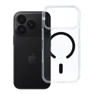 Case for iPhone 18 Pro / 17 Pro Drop Glue Colorful Ring Mag Cover compatible with MagSafe black