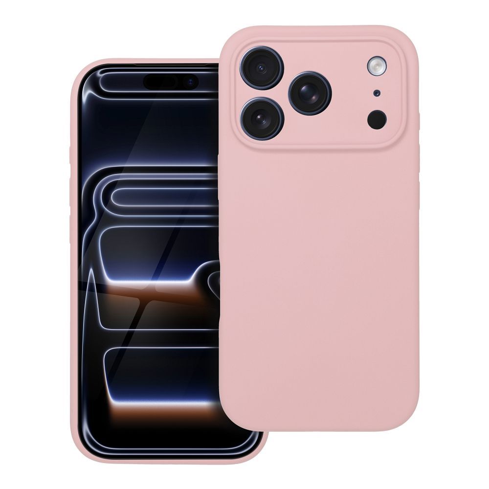 Case for iPhone 18 Pro / 17 Pro Silicone 2mm (big hole) compatible with MagSafe powder pink