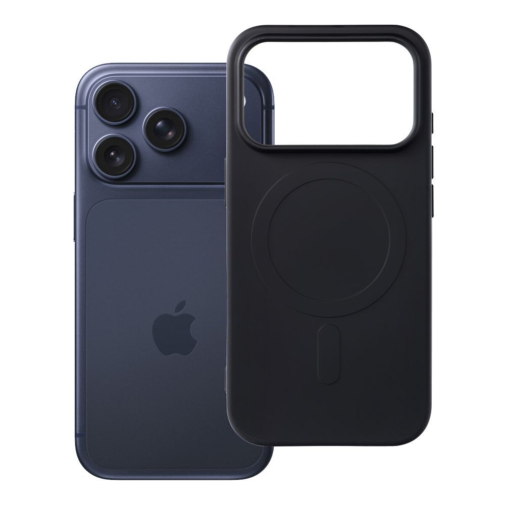 Case for iPhone 18 Pro / 17 Pro Silicone Mag Cover compatible with MagSafe (big hole) black