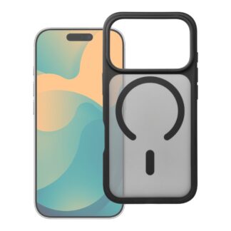 Case for iPhone 15 Forcell F-Protect Smoke Hybrid Premium Lite compatible with MagSafe black