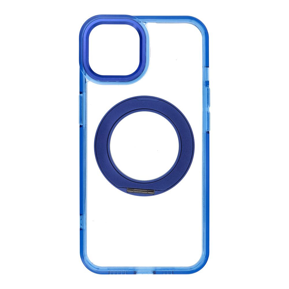 Case for iPhone 14 Frame Circle Stand compatible with MagSafe navy blue