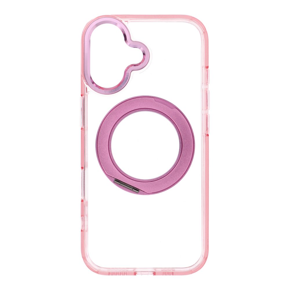 Case for iPhone 17 Frame Circle Stand compatible with MagSafe pink