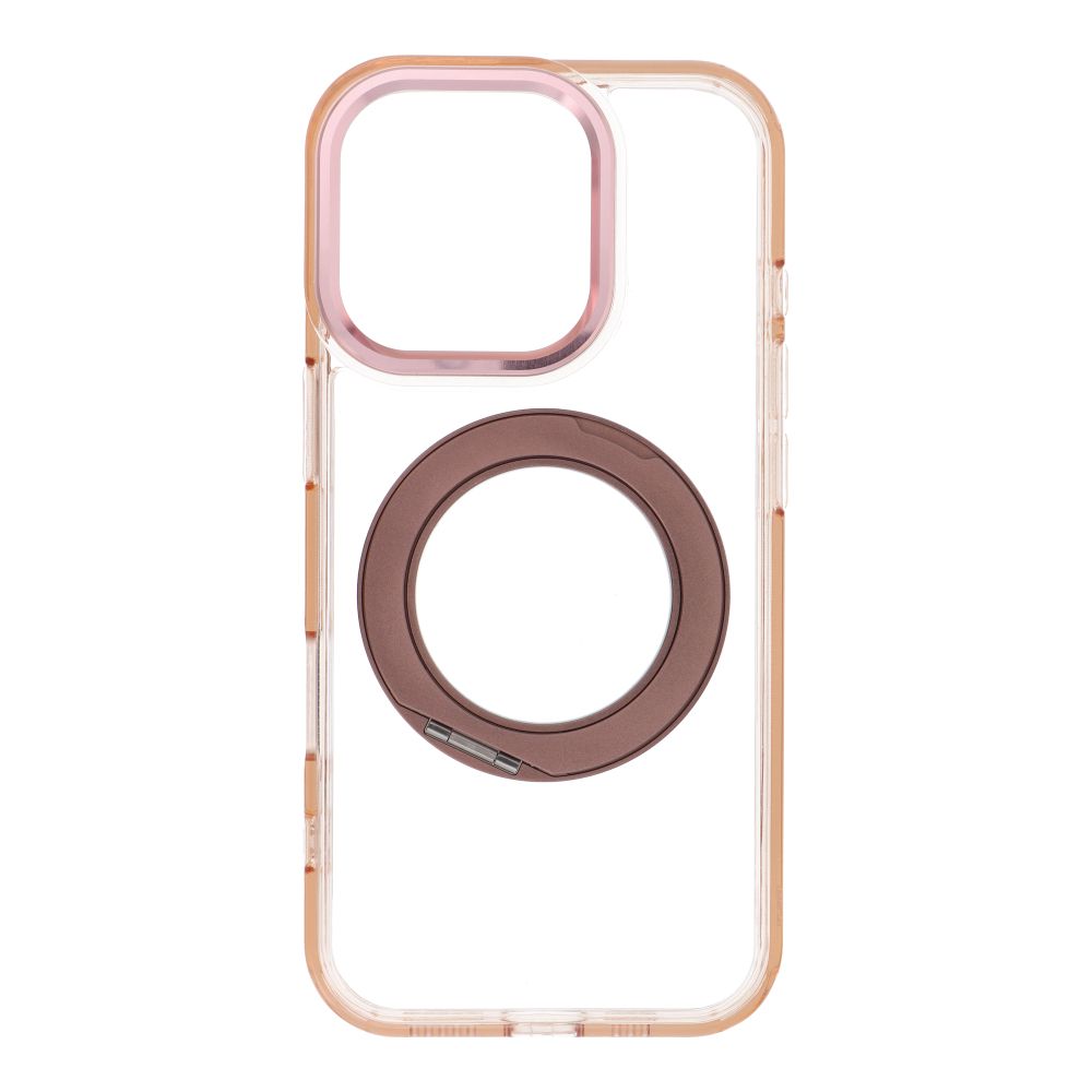Case for iPhone 16 PRO Frame Circle Stand compatible with MagSafe gold
