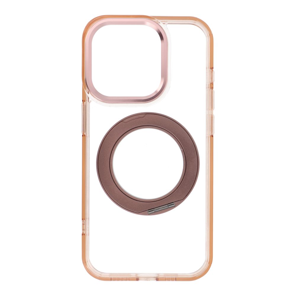 Case for iPhone 15 Pro Frame Circle Stand compatible with MagSafe gold