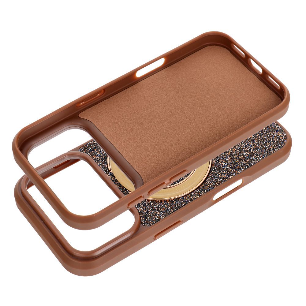 Case for iPhone 16 Pro Quartz Circle Stand Mag Cover brown - Image 2