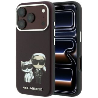 KARL LAGERFELD case for IPHONE 18 Pro Max/ 17 Pro Max compatible with MagSafe (Smooth Karl & Choupette Bodies) burgund