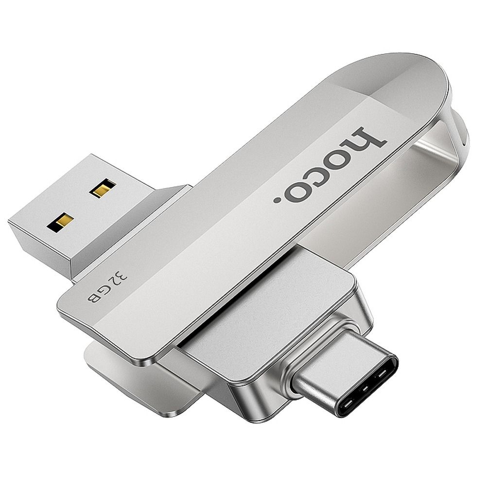Pendrive 32GB USB 3.0 (USB A + USB C) Hoco UD10 silver