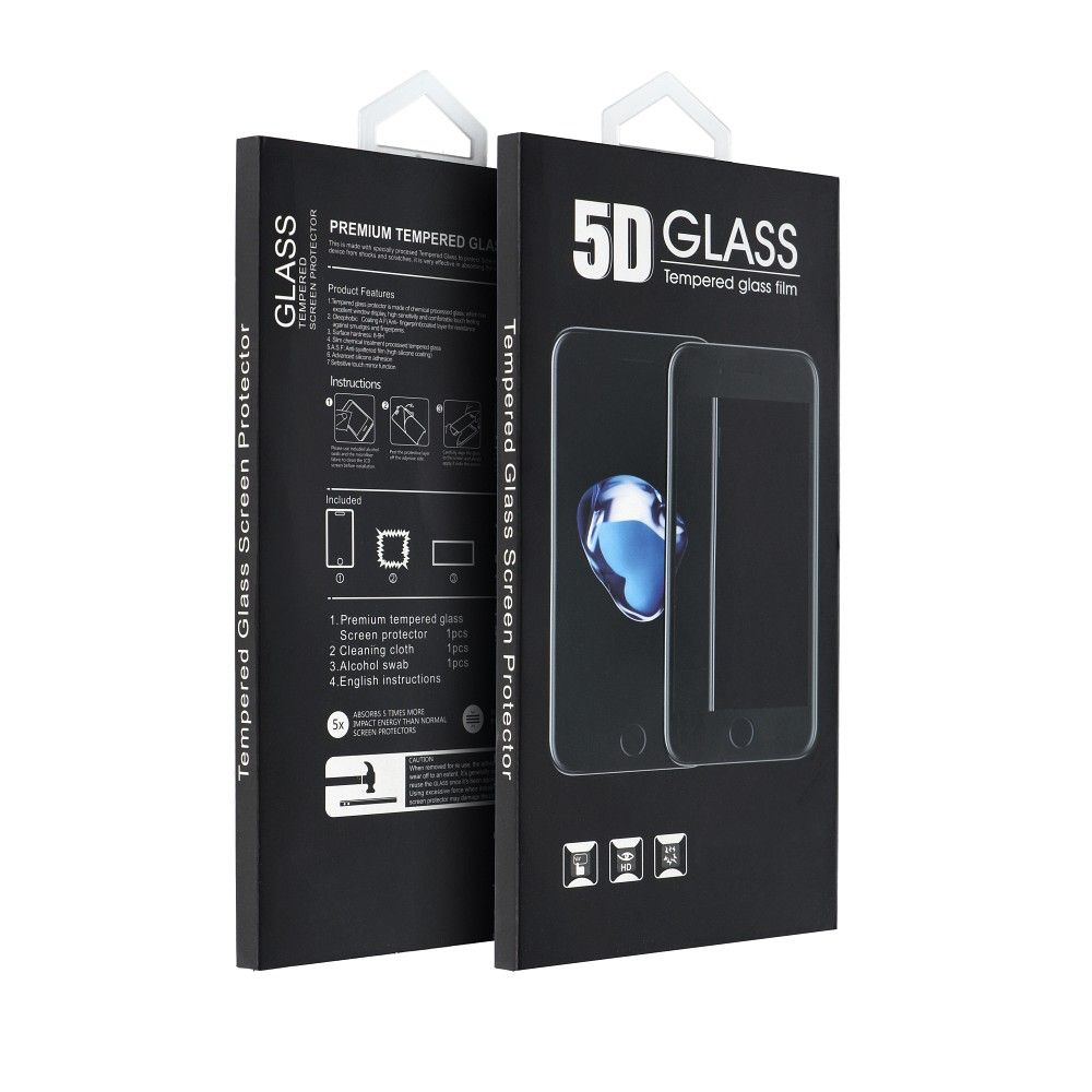 5D Full Glue Tempered Glass - for iPhone 12 Mini black