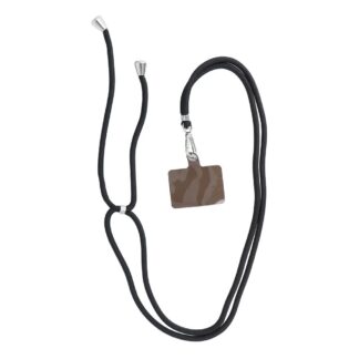 SWING (6mm) Phone lanyard, Phone pendant with adjustable length / cord length 165cm (max 82.5cm in the loop) / on the shoulder or neck - black