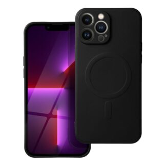 Case for iPhone 13 PRO MAX Silicone Mag Cover compatible with MagSafe (camera protection) black