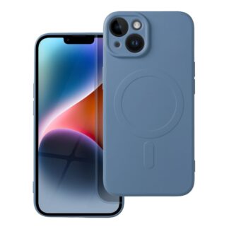 Case for iPhone 14 Silicone Mag Cover compatible with MagSafe (camera protection) blue