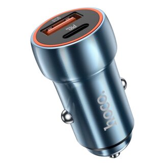 Car charger Hoco USB A + USB C PD QC3.0 3A 20W Z46A sapphire blue