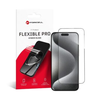 Hybrid glass to iPhone 15 PRO MAX Forcell Flexible 5D black