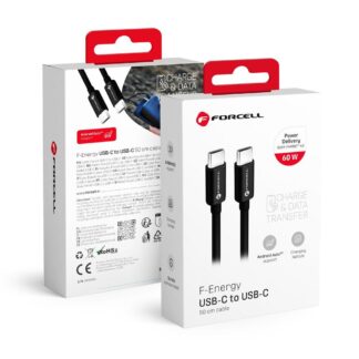 Cable USB C to USB C Forcell F-Energy QC4.0 PD 3A 60W 0,5 m C338 black