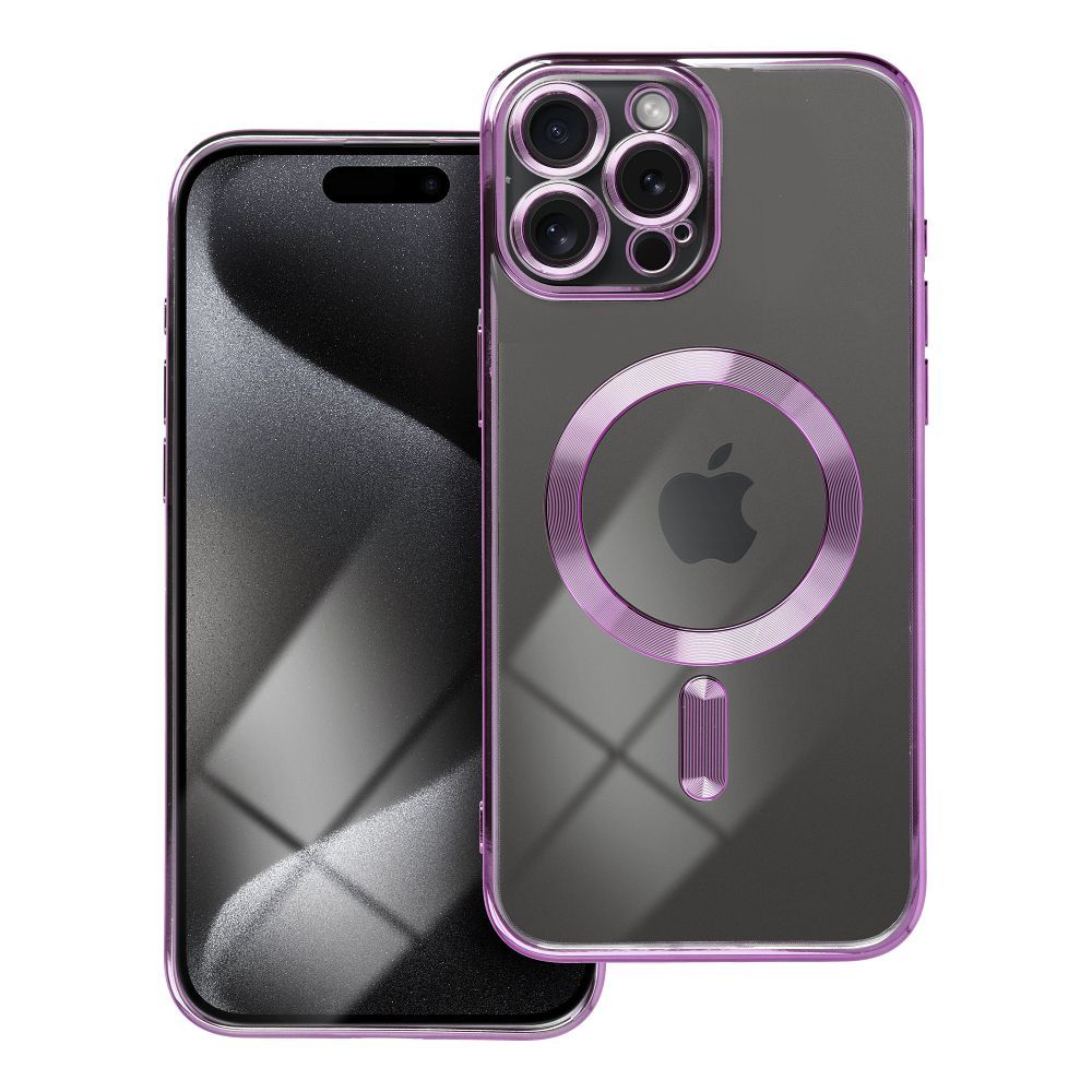 Case for iPhone 15 PRO MAX Electro Mag Cover compatible with MagSafe purple