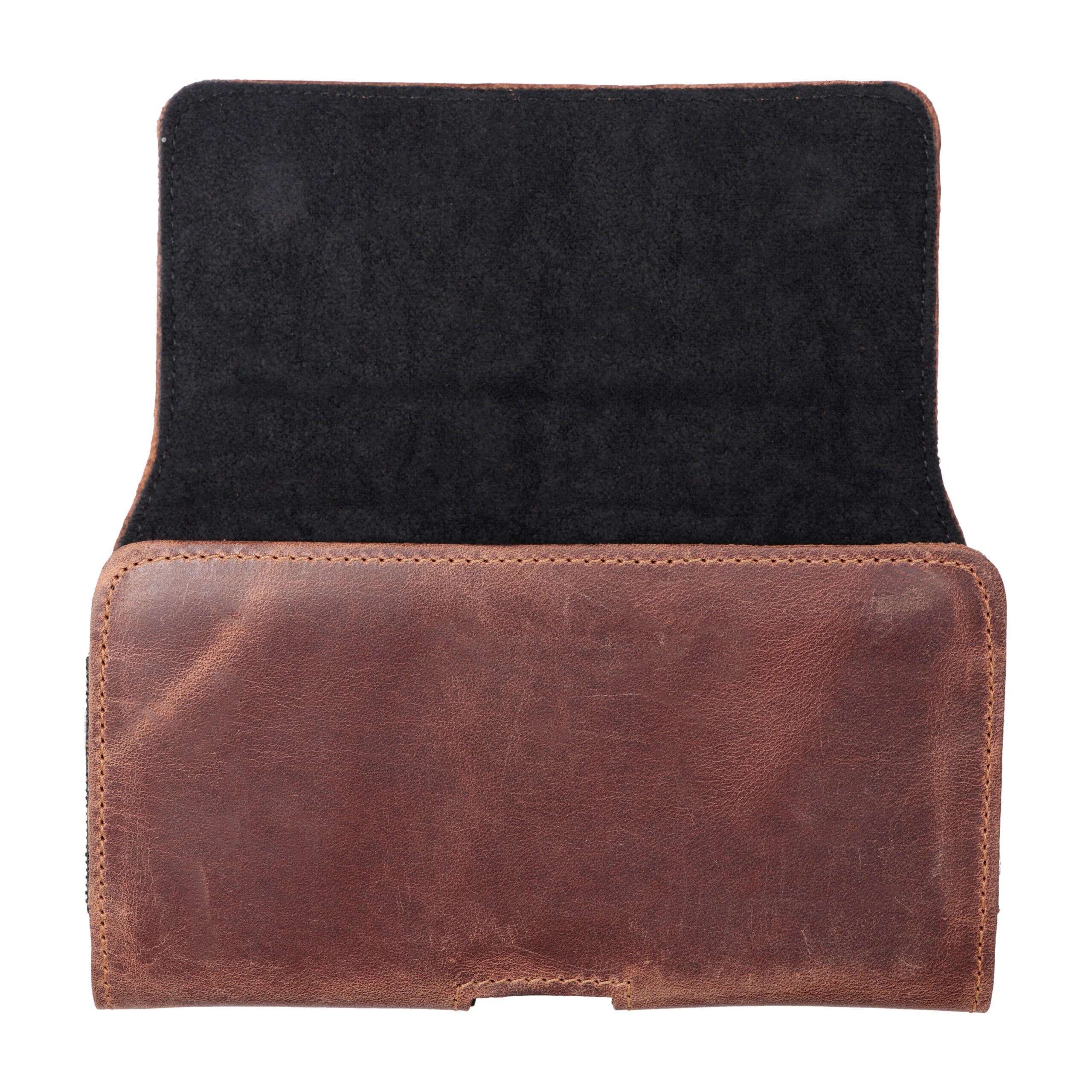 Horizontal Leather Belt Phone Pouch for iPhone 13 Pro Max / 14 Pro Max, Samsung Galaxy S21 Plus / S20 FE / A50 / A51 5G, Huawei P30 Pro / P40 Pro, Oppo A98 5G, Royal Crazy Horse, Size XL, Brown - Image 2