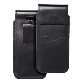 Slip-in phone case leather sleeve with flap for Samsung S21 ULTRA / Huawei P SMART 2021 / Xiaomi Redmi 12 / Oppo A98 5G Royal size 2XL+tall black