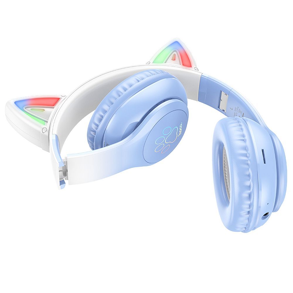 Wireless headphones Hoco W42 Cat Ear crystal blue - Image 2