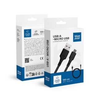 Cable USB A to Micro USB Blue Star 2A 1 m DC-001AM2.0 black