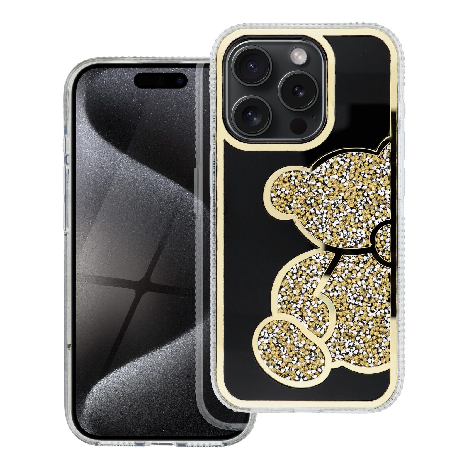 Case for iPhone 13 Teddy Bear gold