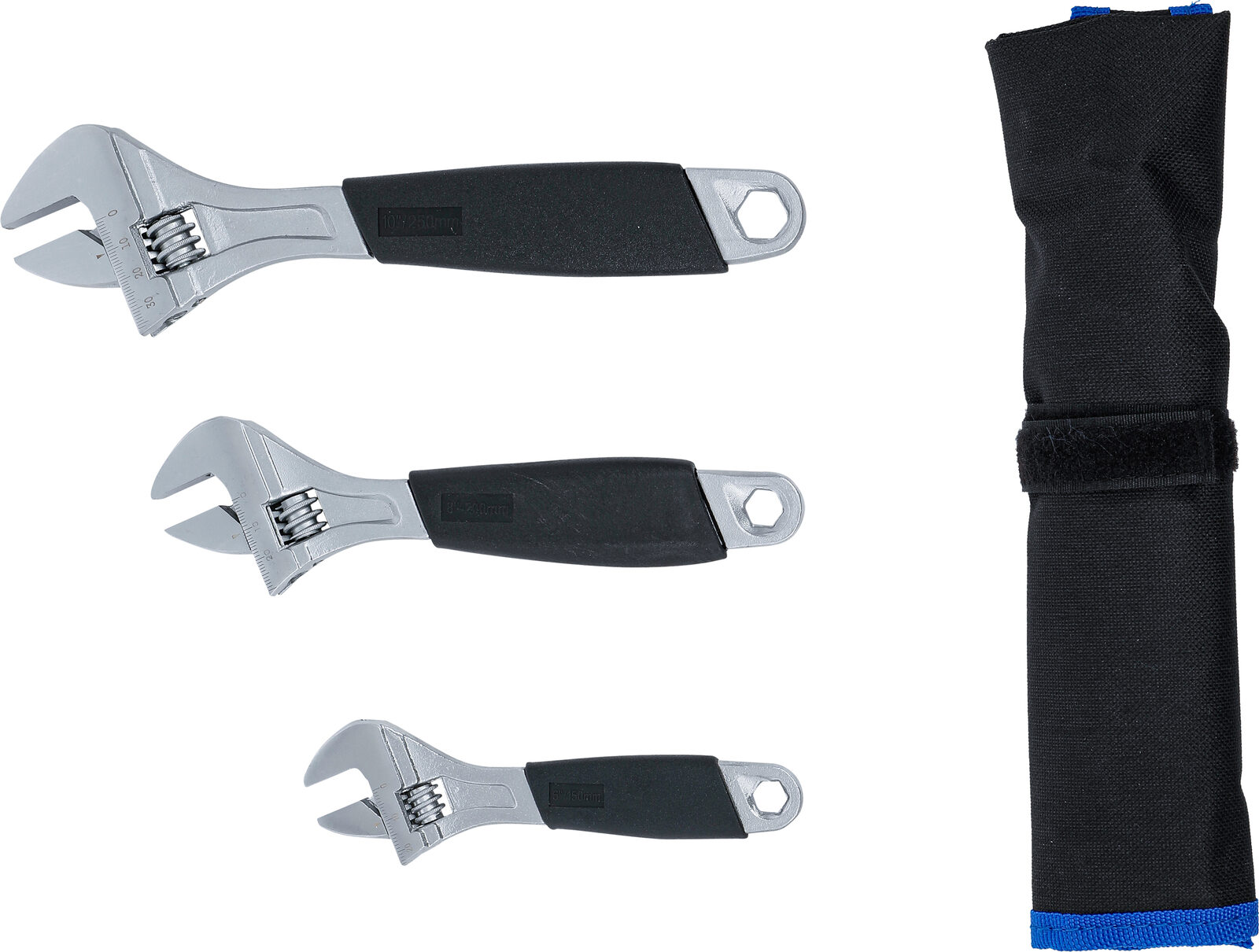 BGS technic Adjustable Wrench with Soft Rubber Handle, 3 pcs. - Image 3