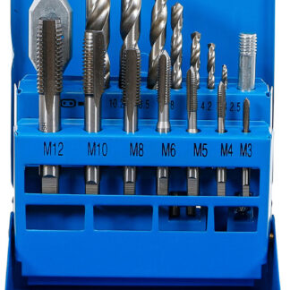 BGS technic Thread cutting/HSS Drill Set, M3 - M12 / 2.5 - 10.2 mm, 16 pcs.