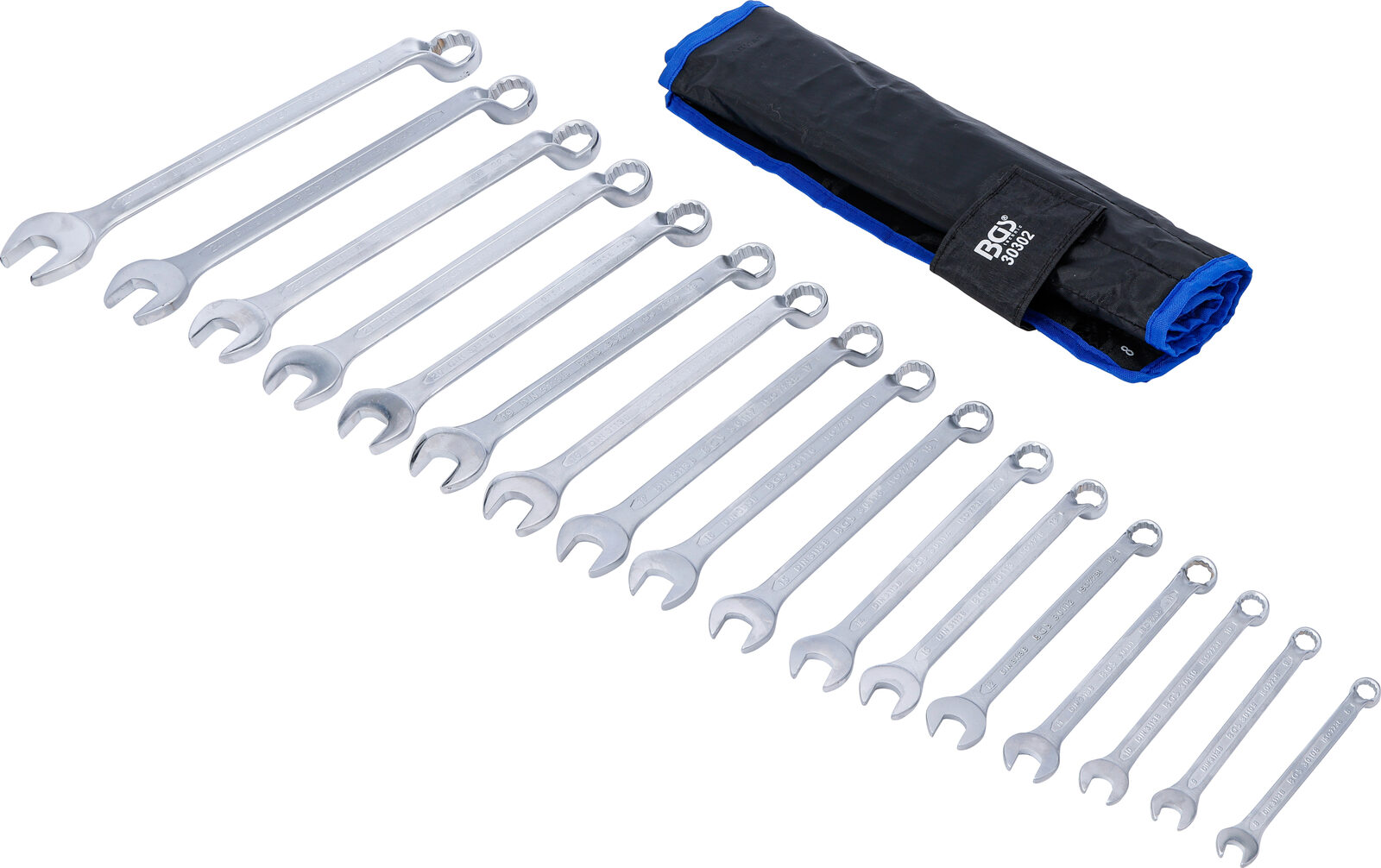 BGS technic Combination Spanner Set, offset, 8 - 27 mm, 17 pcs. - Pilt 2