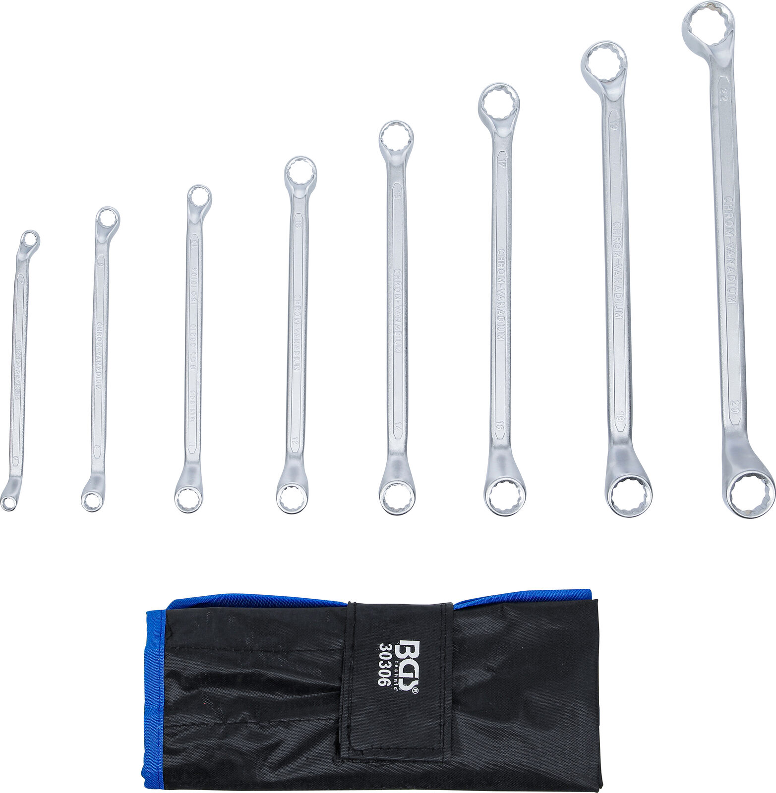BGS technic Double Ring Spanner Set, deep offset ends, 6 x 7 - 20 x 22 mm, 8 pcs. - Image 3