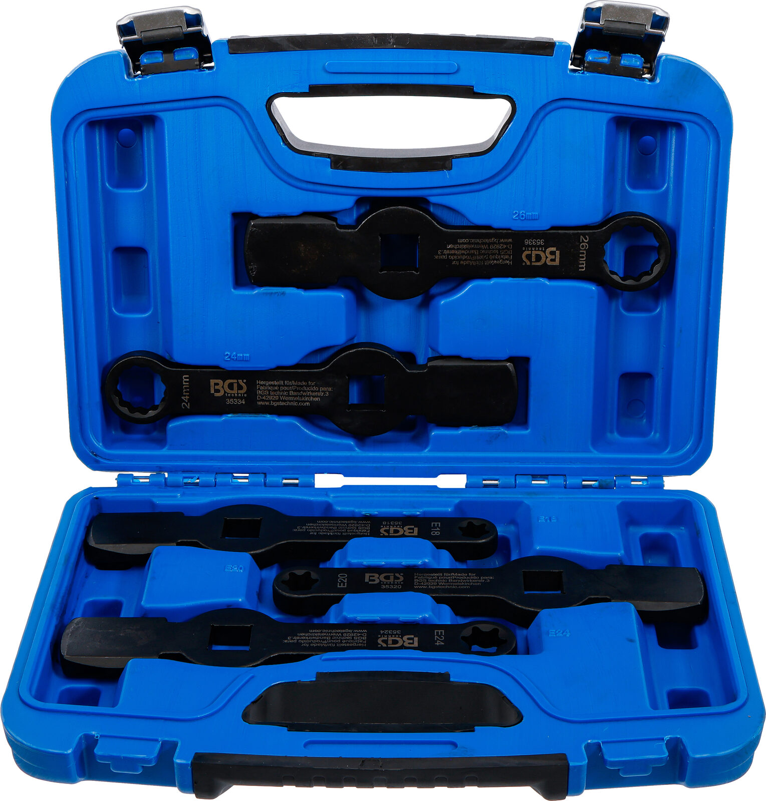 BGS technic Slogging Ring Spanner Set, 12-Point / E-Type (for Torx), 5 pcs.