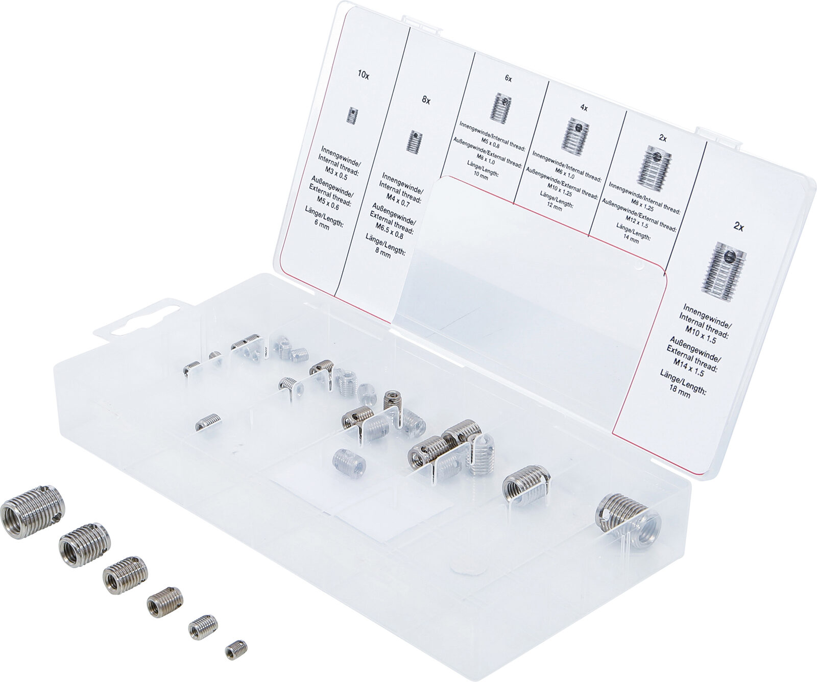 BGS technic Thread Insert Assortment, self-tapping, 32-pcs. - Image 3