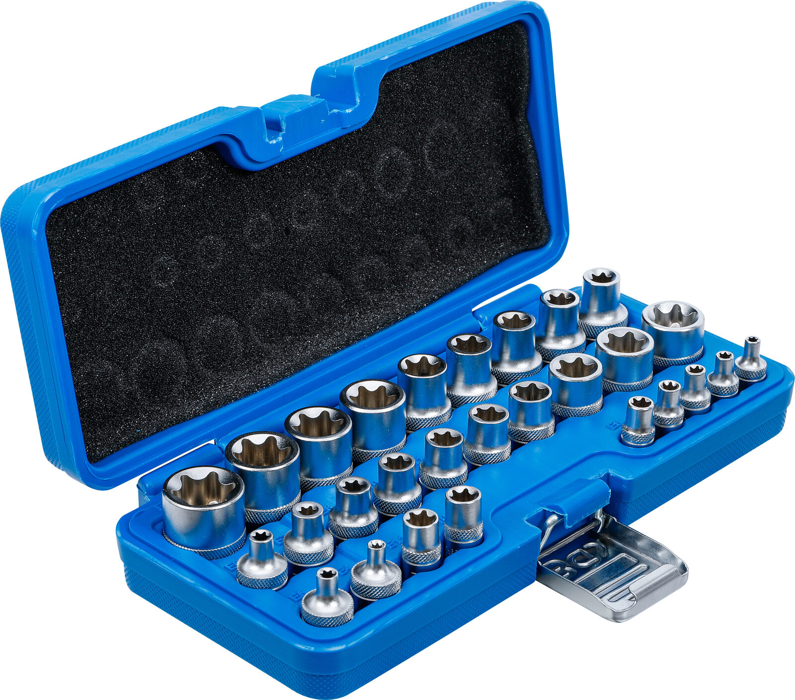 BGS technic Socket Set, E-Type, 6.3 mm (1/4") / 12.5 mm (1/2") Drive, E4 - E24, 28 pcs. - Pilt 2