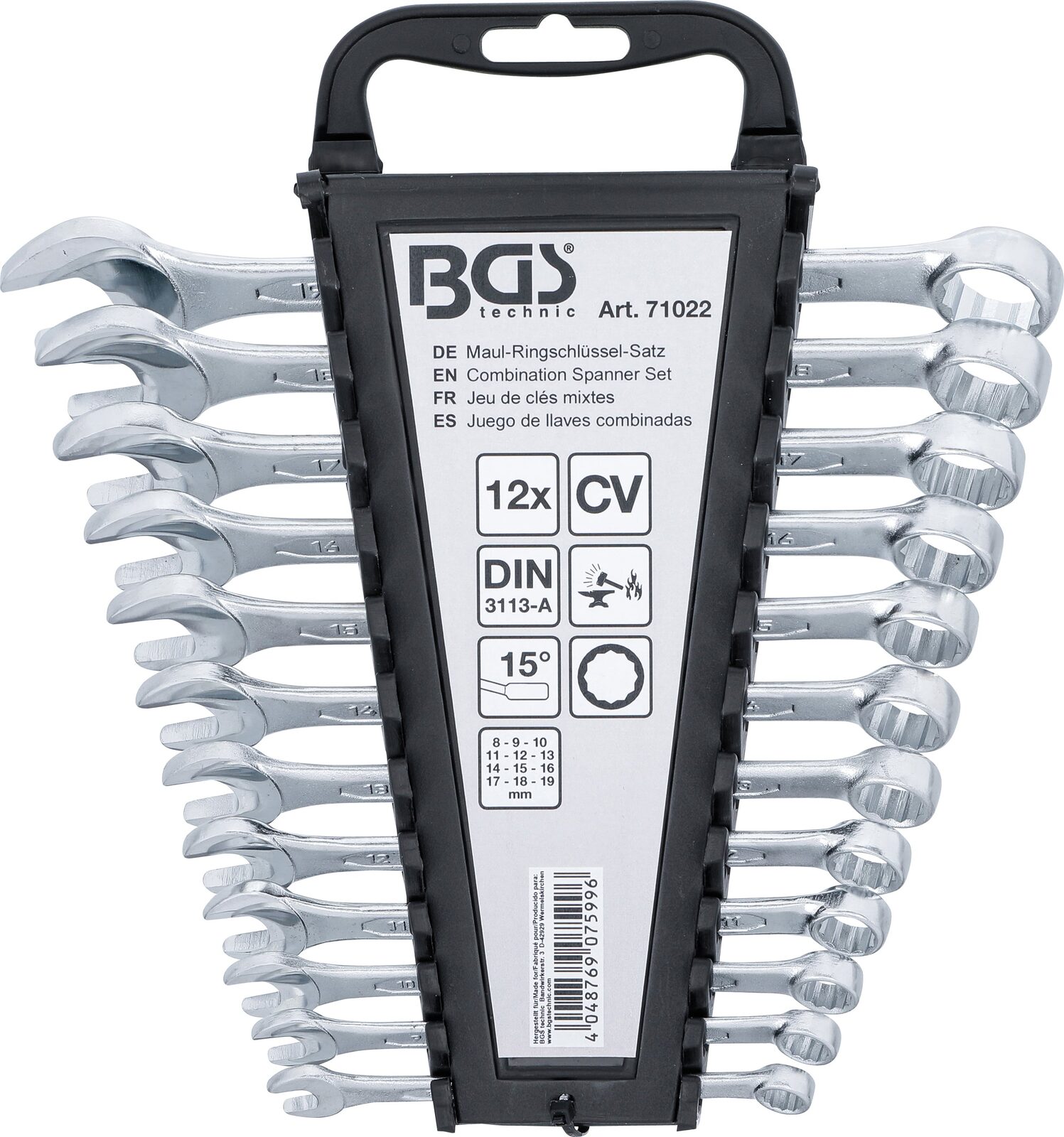 BGS technic Combination Spanner Set, 8 - 19 mm, 12 pcs.