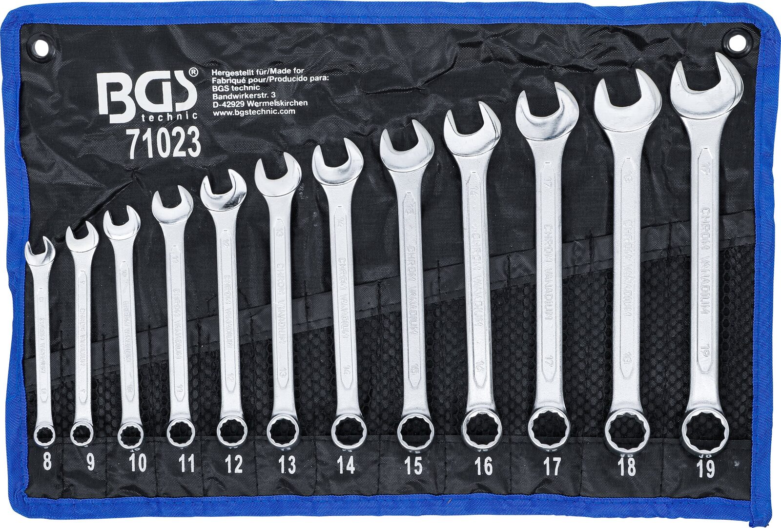 BGS technic Combination Spanner Set, 8 - 19 mm, 12 pcs.