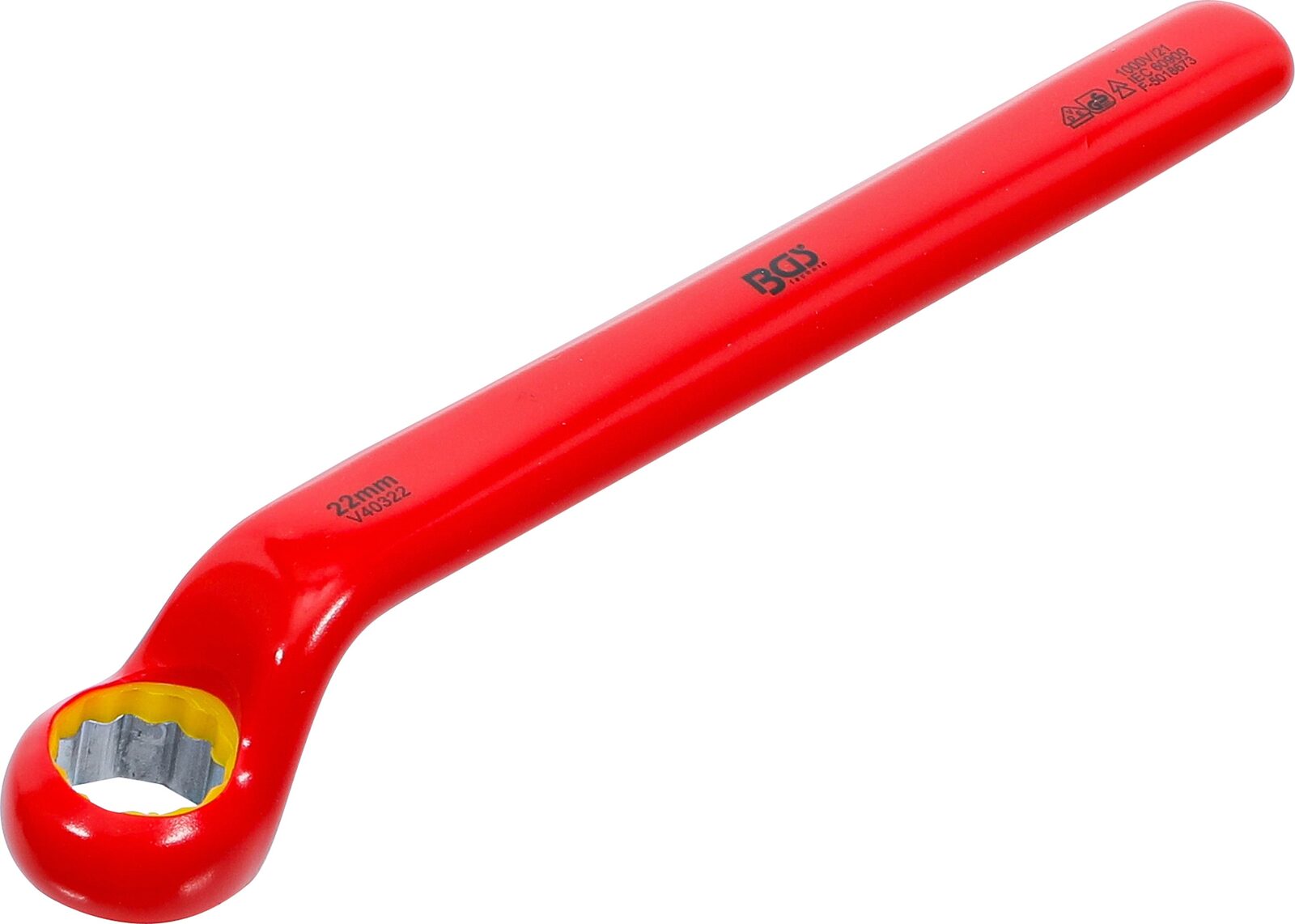 BGS technic VDE Single End Ring Spanner, deep offset end, 22 mm
