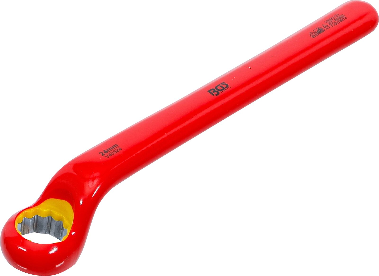 BGS technic VDE Single End Ring Spanner, deep offset end, 24 mm