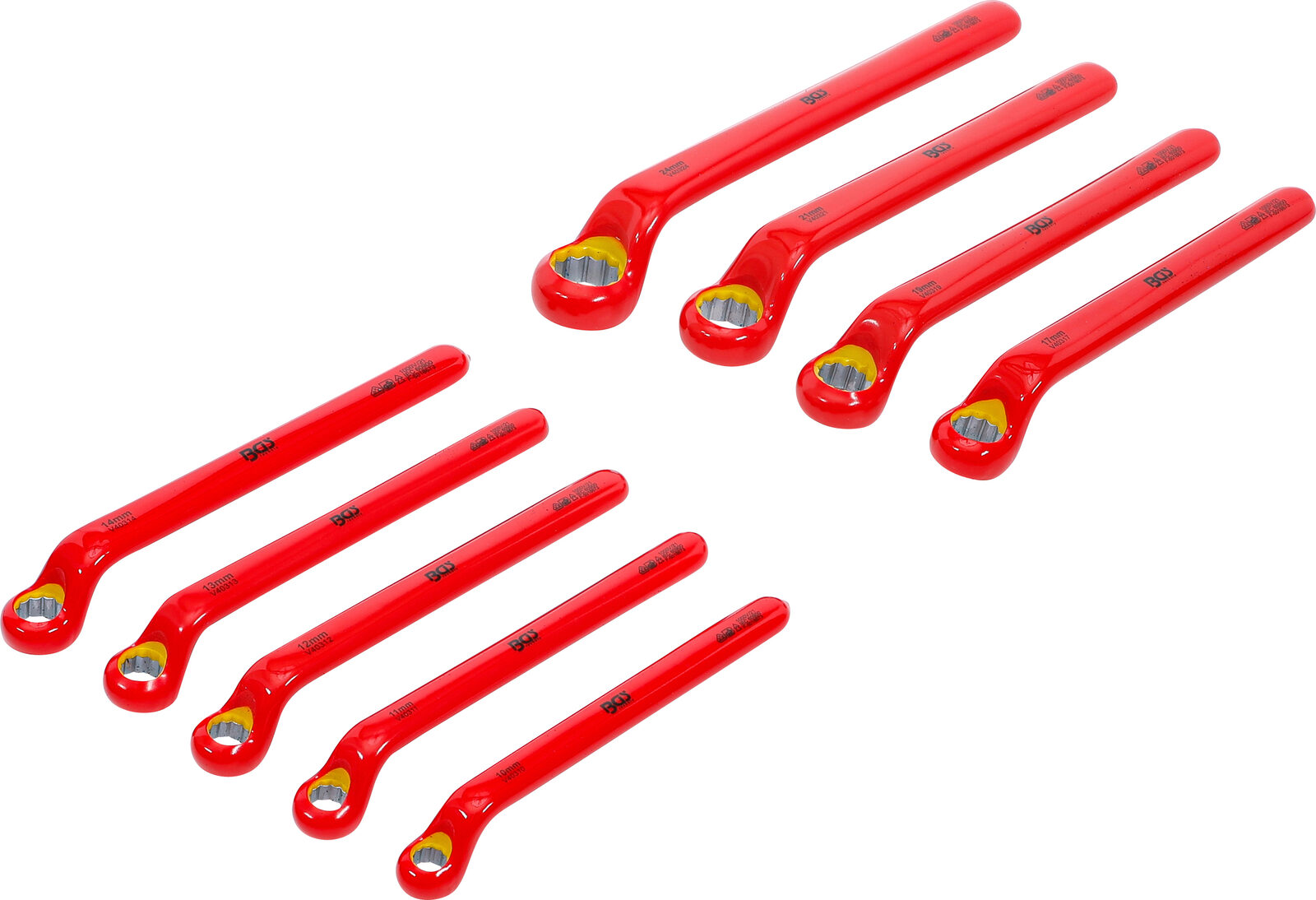 BGS technic VDE Single End Ring Spanner Set, deep offset ends, 10 - 24 mm, 9 pcs. - Image 3
