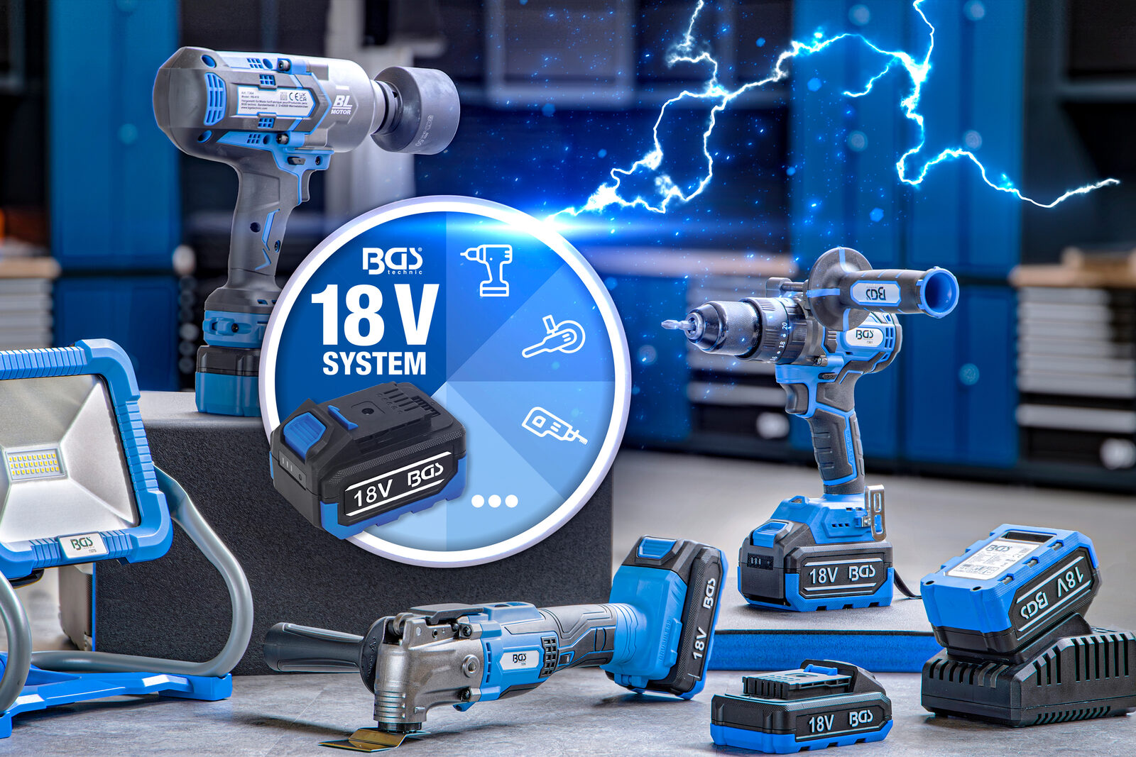 BGS technic Cordless Multifunction Tool, brushless, 18 V, without rechargeable Battery - Image 2