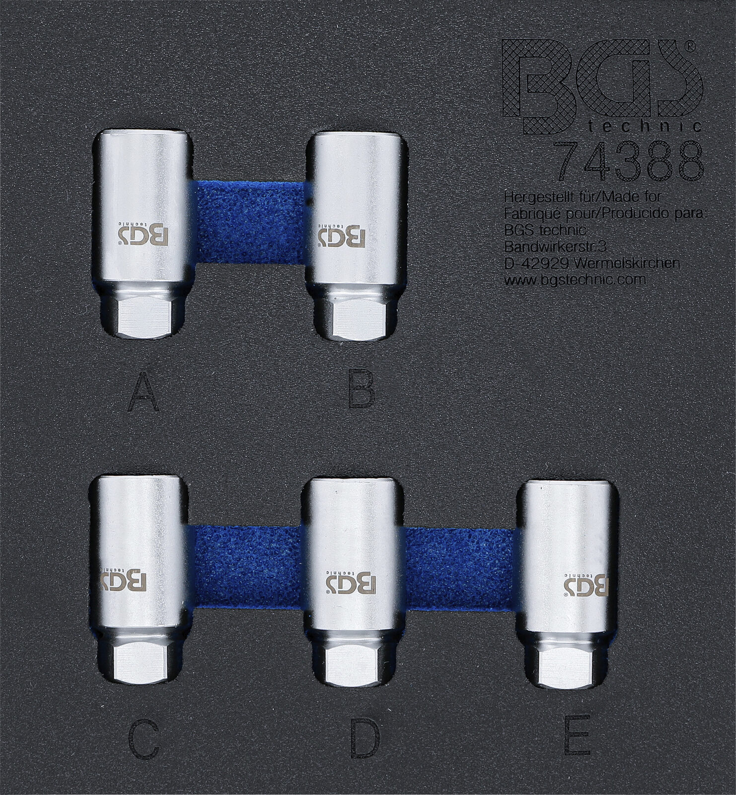 BGS technic Tool Tray 1/6: Rim Lock Socket Set for Tesla, 5 pcs.