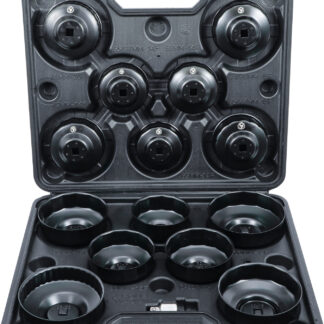 BGS DIY Oil Filter Cap Wrench Set, 10 mm (3/8") Drive, 14 pcs.